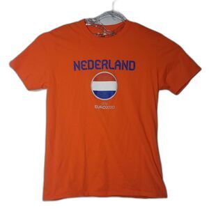 UEFA Euro 2020 Nederland Orange Short Sleeve T Shirt Mens Size Large